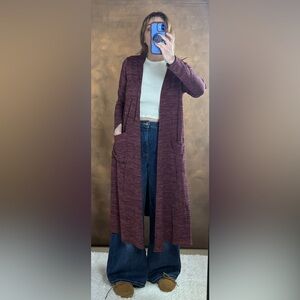 LuLaRoe Maroon Knit Sarah Cardigan